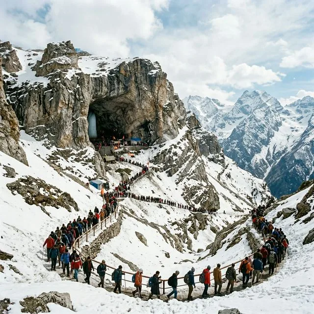 Sacred Amarnath Yatra pilgrims journey with Ozel Cabs